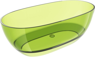 Mexen Pure Lime freistehende transparente Badewanne 170 x 80 cm, Chromverschluss - 58071708012