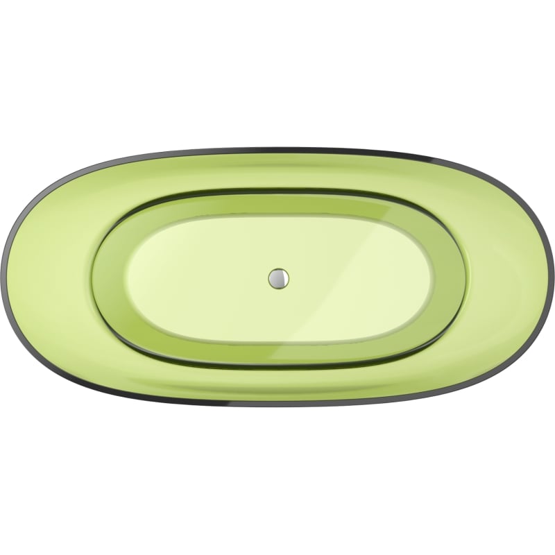 Mexen Pure Lime freistehende transparente Badewanne 170 x 80 cm, Chromverschluss - 58071708012