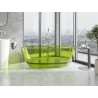 Mexen Pure Lime freistehende transparente Badewanne 170 x 80 cm, Chromverschluss - 58071708012
