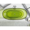 Mexen Pure Lime freistehende transparente Badewanne 170 x 80 cm, Chromverschluss - 58071708012