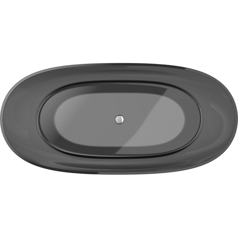 Mexen Pure schwarz freistehende transparente Badewanne 170 x 80 cm, Chromstopfen - 58071708013