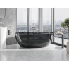 Mexen Pure schwarz freistehende transparente Badewanne 170 x 80 cm, Chromstopfen - 58071708013
