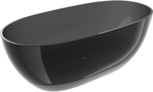 Mexen Pure freistehende transparente Badewanne 170 x 80 cm, schwarz, Ablauf chrom - 58071708013