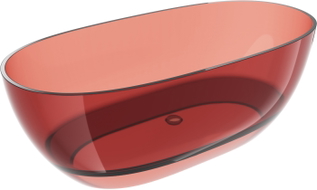 Mexen Pure freistehende transparente Badewanne 170 x 80 cm, Rose, Chromstöpsel - 58071708014