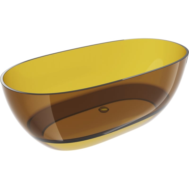 Mexen Pure Honey freistehende transparente Badewanne 170 x 80 cm, Chromverschluss - 58071708015