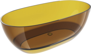 Mexen Pure Honey freistehende transparente Badewanne 170 x 80 cm, Chromverschluss - 58071708015