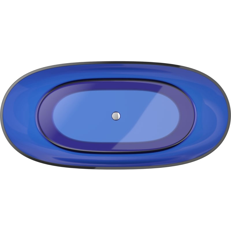 Mexen Pure Saphir freistehende transparente Badewanne 170 x 80 cm, Ablauf Chrom - 58071708016