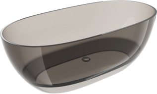 Mexen Pure Bronze freistehende transparente Badewanne 170 x 80 cm, chrom Stopfen - 58071708018