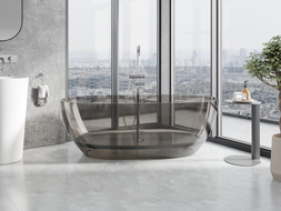 Mexen Pure Bronze freistehende transparente Badewanne 170 x 80 cm, chrom Stopfen - 58071708018