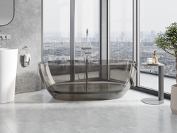 Mexen Pure freistehende transparente Badewanne 170 x 80 cm, Bronze, Chromstopfen - 58071708018