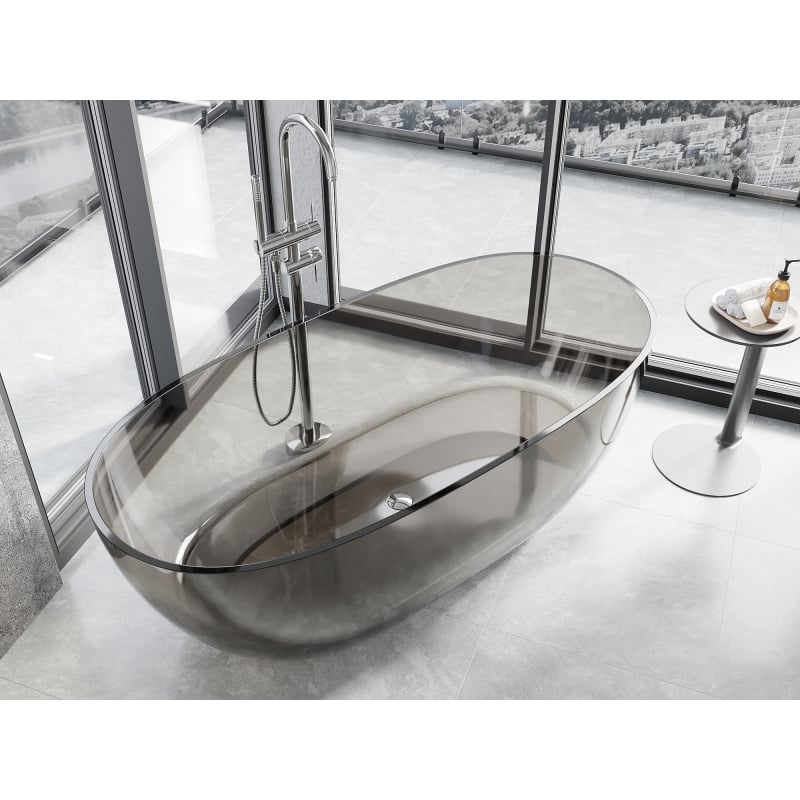 Mexen Pure Bronze freistehende transparente Badewanne 170 x 80 cm, chrom Stopfen - 58071708018