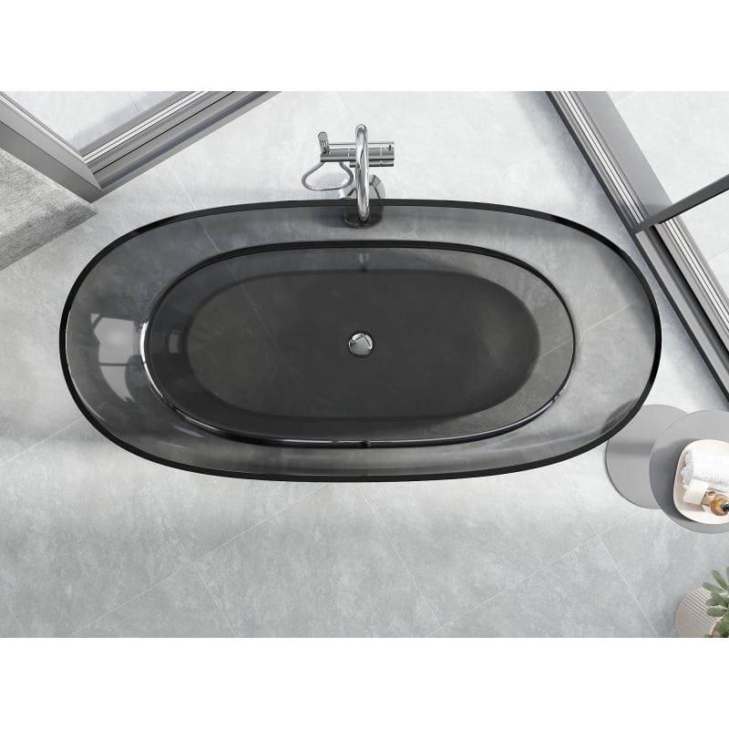 Mexen Pure Rauch freistehende Wannentransparente 170 x 80 cm, Stopfen Chrom - 58071708019