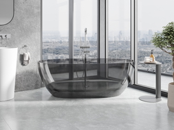 Mexen Pure Rauch freistehende Wannentransparente 170 x 80 cm, Stopfen Chrom - 58071708019