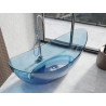 Mexen Vea freistehende transparente Wannendecke Denim 180 x 80 cm, verchromter Stopfen - 58091808007