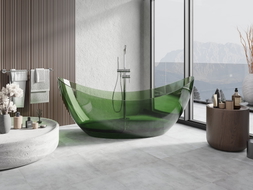 Mexen Vea forest freistehende transparente Wanne 180 x 80 cm, Kork Chrom - 58091808002
