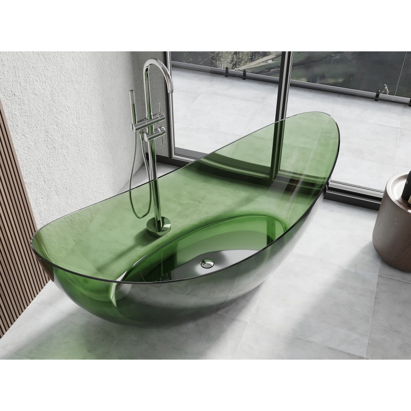 Mexen Vea forest freistehende transparente Wanne 180 x 80 cm, Kork Chrom - 58091808002