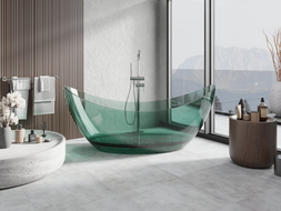 Mexen Vea freistehende transparente Teal-Wanne 180 x 80 cm, Chromstöpsel - 58091808011