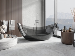 Mexen Vea schwarz freistehende transparente Badewanne 180 x 80 cm, Chrom-Abfluss - 58091808013