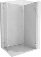 Mexen Lunar L fünfeckige linke Duschkabine 80 x 90 cm, transparent, Chrom - 831L-080L-090P-01-00-L