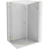Mexen Lunar L Fünfeck-Duschkabine schwenkbar links 90 x 100 cm, transparent, gold - 831L-090L-100P-50-00-L