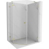 Mexen Lunar fünfeckige Duschkabine, nach links öffnend, 80 x 90 cm, transparent, gold - 831-080L-090P-50-00-L