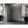 Mexen Lunar Fünfeck-Duschkabine, schwenkbar, links, 80 x 100 cm, transparent, gold - 831-080L-100P-50-00-L