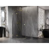 Mexen Lunar Fünfeck-Duschkabine, schwenkbar, links, 80 x 100 cm, transparent, gold - 831-080L-100P-50-00-L