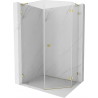 Mexen Lunar L Fünfeck-Duschkabine, rechte Schwenktür 80 x 90 cm, transparent, gold - 831L-080P-090L-50-00-P