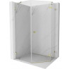 Mexen Lunar fünfeckige Duschkabine, schwenkbar, rechts 80 x 90 cm, transparent, gold - 831-080P-090L-50-00-P