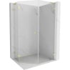 Mexen Lunar L fünfeckige, links öffnende Duschkabine 90 x 100 cm, transparent, gebürstetes Gold - 831L-090L-100P-55-00-L