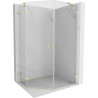 Mexen Lunar Fünfeck-Duschkabine links öffnend 80 x 90 cm, transparent, gold gebürstet - 831-080L-090P-55-00-L