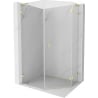 Mexen Lunar L Fünfeck-Duschkabine rechts öffnend 80 x 90 cm, transparent, gebürstetes Gold - 831L-080P-090L-55-00-P