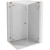 Mexen Lunar L fünfeckige Duschkabine linksseitig schwenkbar 80 x 100 cm, transparent, Roségold - 831L-080L-100P-60-00-L