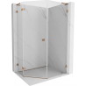 Mexen Lunar L Fünfeck-Duschkabine, schwenkbar, links 90 x 100 cm, transparent, Roségold - 831L-090L-100P-60-00-L