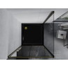 Mexen Apia Schiebeduschkabine 100 x 100 cm, transparent, gold + Flat Duschwanne, schwarz - 840-100-100-50-00-4070G