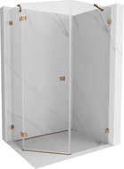 Mexen Lunar Fünfeck-Duschkabine schwenkbar links 90 x 100 cm, transparent, Roségold - 831-090L-100P-60-00-L