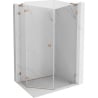 Mexen Lunar L Fünfeck-Duschkabine links öffnend 80 x 90 cm, transparent, gebürstetes Kupfer - 831L-080L-090P-65-00-L