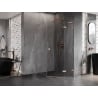 Mexen Lunar L Fünfeck-Duschkabine, schwenkbar, rechts, 80 x 90 cm, transparent, gebürstetes Kupfer - 831L-080P-090L-65-00-P