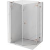 Mexen Lunar L fünfeckige rechte Duschkabine 80 x 100 cm, transparent, gebürstetes Kupfer - 831L-080P-100L-65-00-P