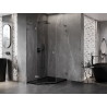 Mexen Lunar L fünfeckige Duschkabine mit linker Tür 80x90 cm, transparent, gun gray gebürstet - 831L-080L-090P-66-00-L
