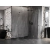Mexen Lunar L fünfeckige Duschkabine rechts öffnend 80x100 cm transparent, gebürstet Gun Gray - 831L-080P-100L-66-00-P