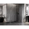 Mexen Lunar L fünfeckige Duschkabine rechts öffnend 80x100 cm transparent, gebürstet Gun Gray - 831L-080P-100L-66-00-P