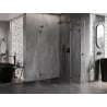 Mexen Lunar L fünfeckige Duschkabine schwenkbar rechts 90 x 100 cm, transparent, schwarz - 831L-090P-100L-70-00-P