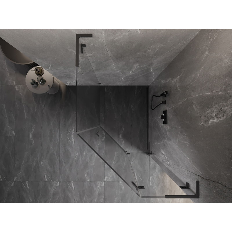 Mexen Lunar L Fünfeck-Duschkabine Rechtsanschlag 80 x 90 cm, transparent, Gun Metall - 831L-080P-090L-95-00-P