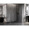 Mexen Lunar fünfeckige Duschkabine, rechts öffnend, 80 x 100 cm, transparent, Gun Metal - 831-080P-100L-95-00-P
