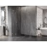 Mexen Lunar L fünfeckige Duschkabine, links öffnend, 80 x 90 cm, transparent, gebürsteter Nickel - 831L-080L-090P-97-00-L