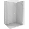 Mexen Lunar L Fünfeck-Duschkabine, links öffnend, 90 x 100 cm, transparent, gebürsteter Nickel - 831L-090L-100P-97-00-L