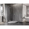 Mexen Lunar L Fünfeck-Duschkabine, links öffnend, 90 x 100 cm, transparent, gebürsteter Nickel - 831L-090L-100P-97-00-L