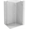 Mexen Lunar fünfeckige Duschkabine, schwenkbar links 90 x 100 cm, transparent, gebürsteter Nickel - 831-090L-100P-97-00-L