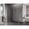 Mexen Lunar fünfeckige Duschkabine, schwenkbar links 90 x 100 cm, transparent, gebürsteter Nickel - 831-090L-100P-97-00-L